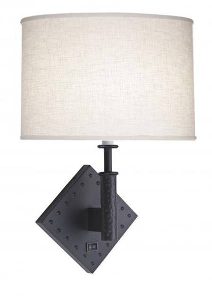 Matte Black Wall Lamp with Brussels Cream Shade – 13W (HLHW10024)