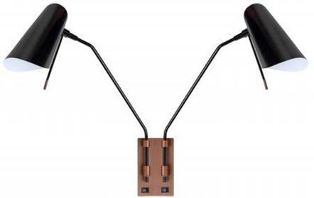 Satin Black & Burnished Copper Headboard Wall Lamp with Dual 5W LEDs – HLHW10059
