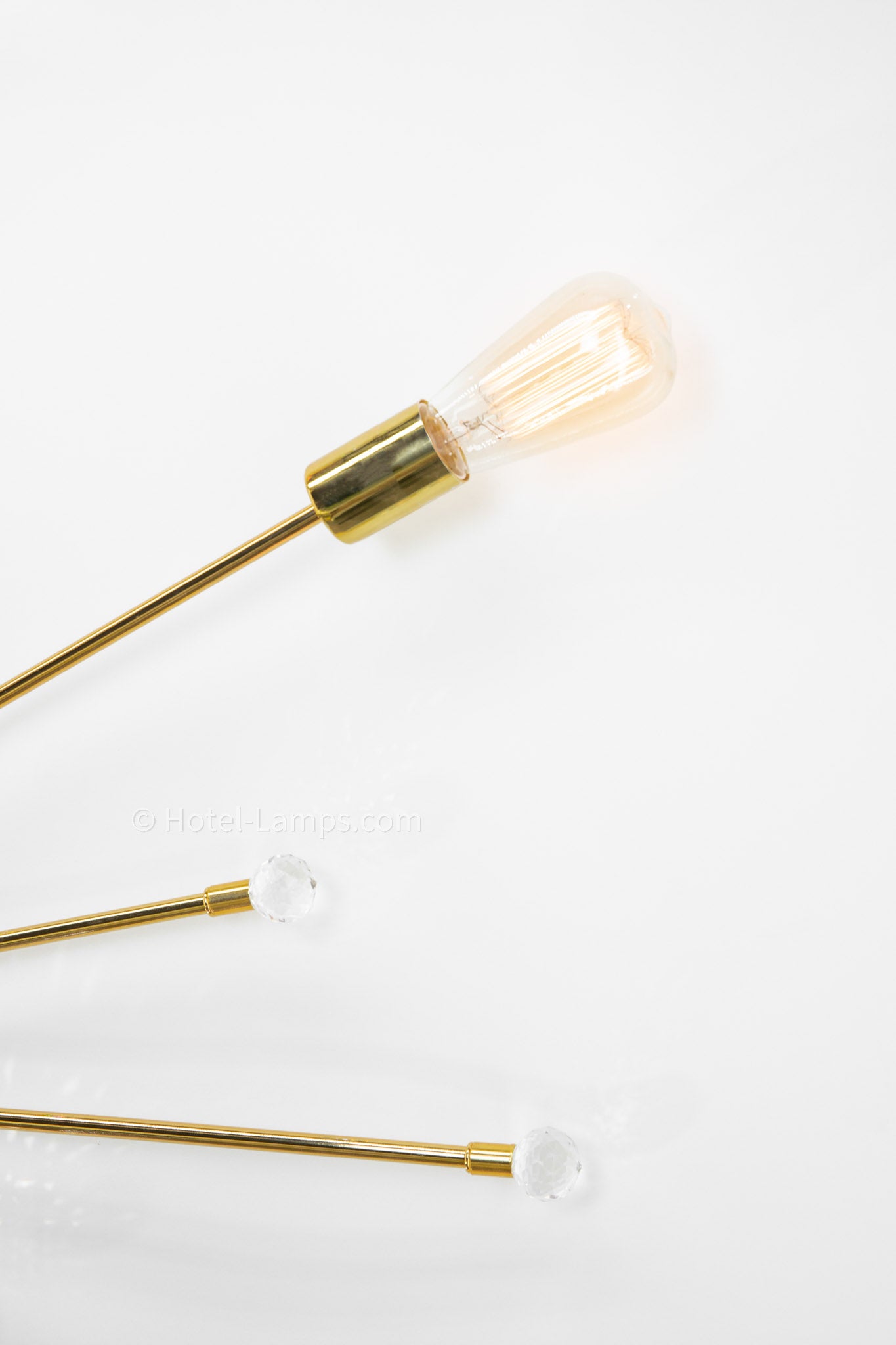 Art Deco Sun Ray Wall Light – Brass Gold with Crystal Accents, 6-Light Fixture