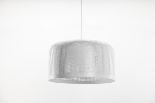 White Metal Drum Pendant Light – Modern Hanging Ceiling Lamp