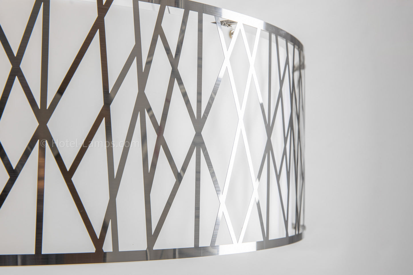 Wide Ceiling Pendant – Brushed Aluminum Finish with Opal Matte Acrylic – WCPBAF-HL