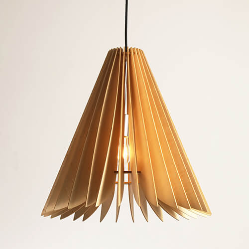 Bamboo Wood Pendant Light – 11.8” Natural Hanging Ceiling Lamp (UL Listed)