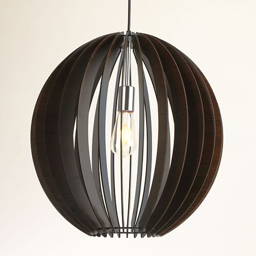 Bamboo Pendant Light – 17.7” Natural Wood Hanging Ceiling Lamp (UL Listed)