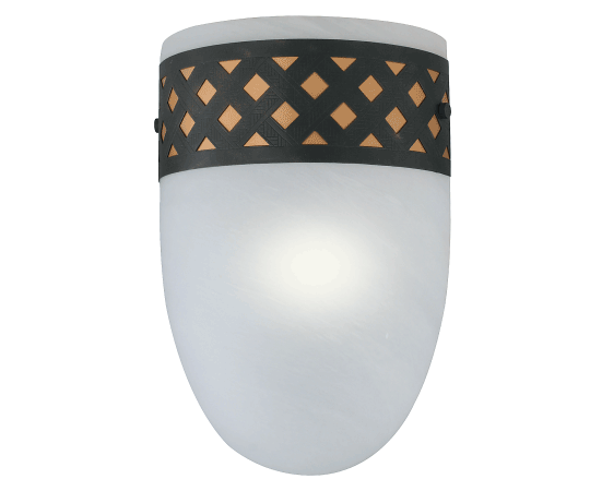 Wall Sconce – HL-8004, Bronze Finish with Alabaster Glass