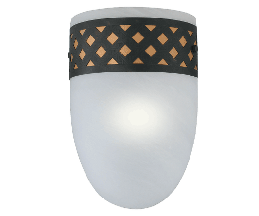 Wall Sconce – HL-8004, Bronze Finish with Alabaster Glass