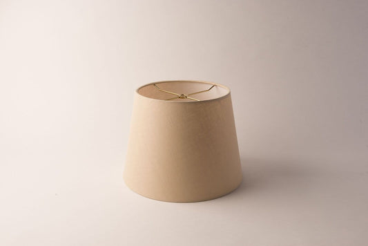 Drum Tan British Linen Lampshade – Rolled Edge Hardback Design