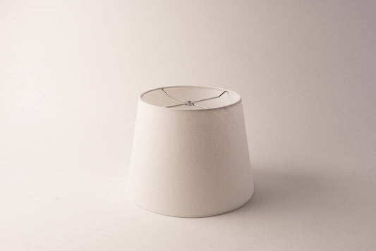 Drum White British Linen Lampshade – Rolled Edge Hardback Design