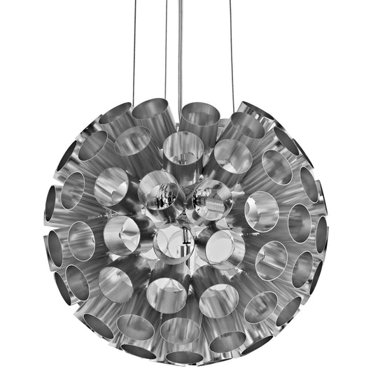 Pierce 4-Light Aluminum Chandelier – Silver Finish, 12” x 12” x 12” – HL-1239-SLV