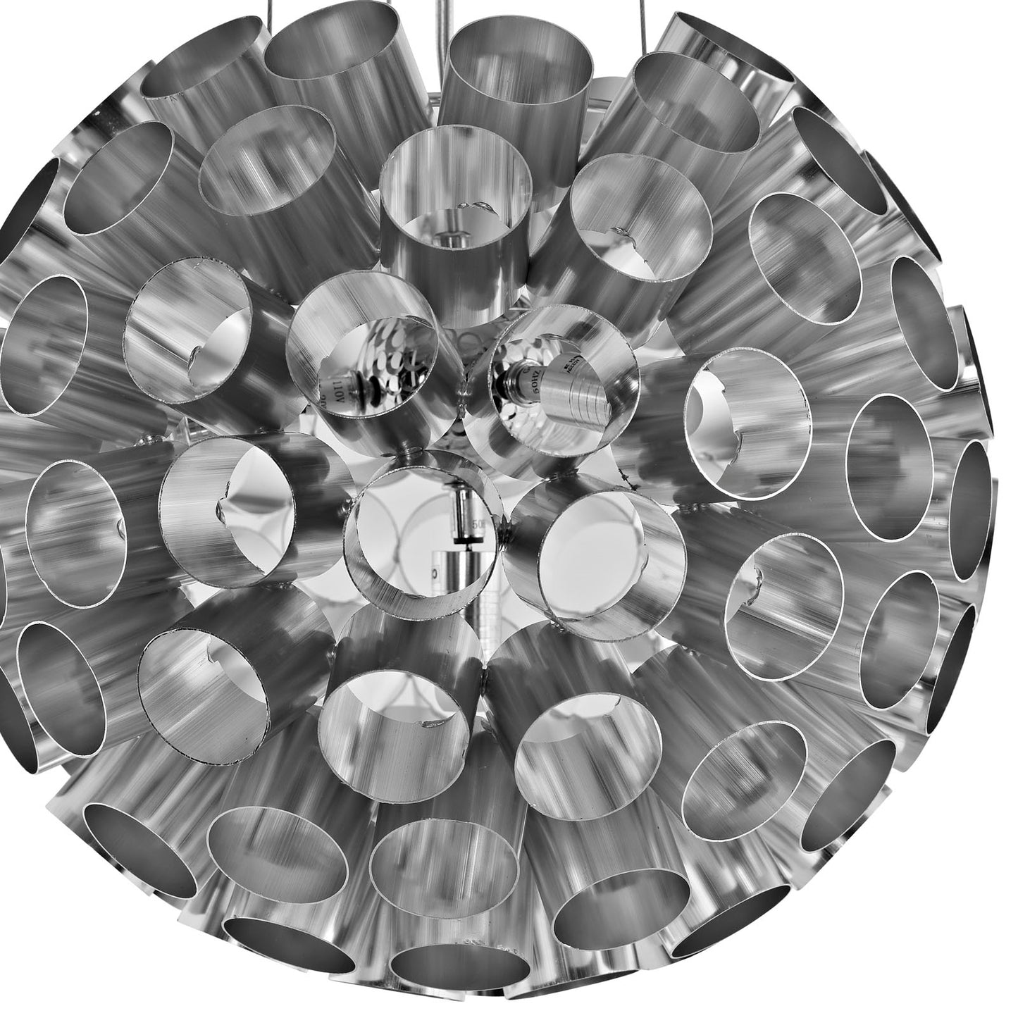 Pierce 4-Light Aluminum Chandelier – Silver Finish, 12” x 12” x 12” – HL-1239-SLV