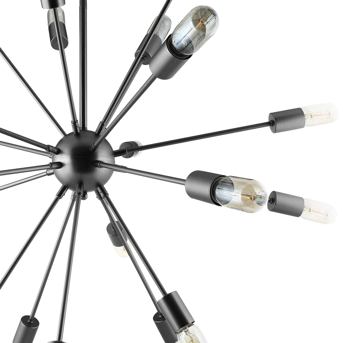 Beam Stainless Steel Chandelier – Gray Finish, 35.5” x 35.5” x 39” – HL-1562