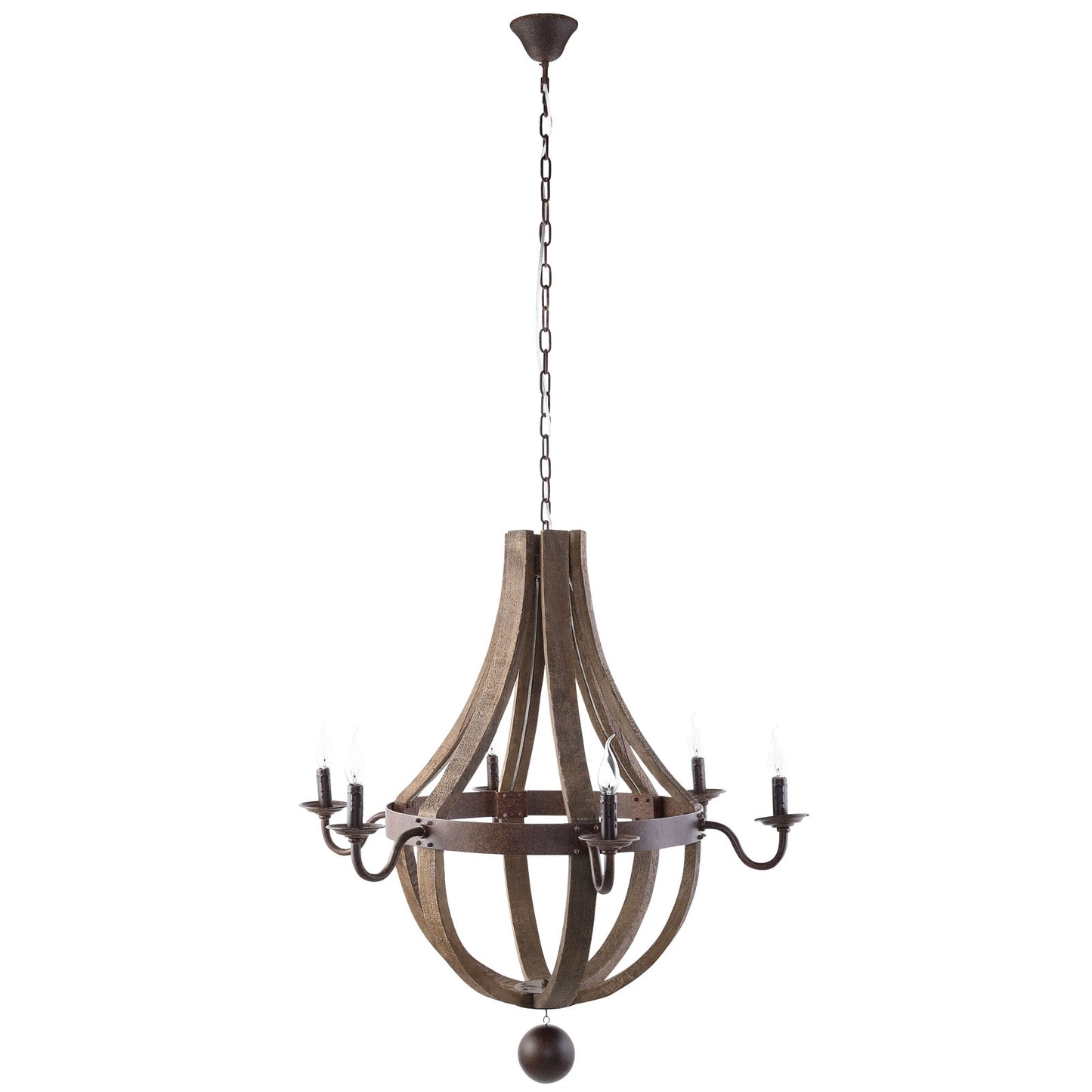 Ballista 6-Light Chandelier – Antique Brass Finish, 36” x 36” x 38” – HL-1570