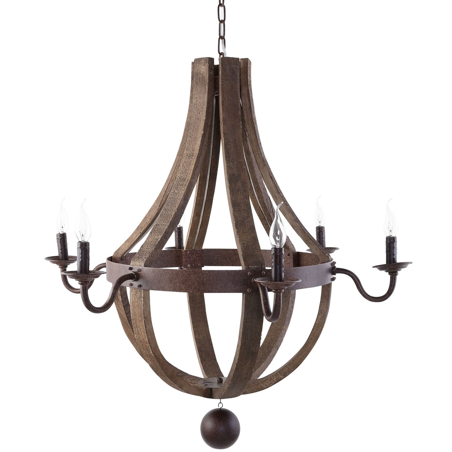 Ballista 6-Light Chandelier – Antique Brass Finish, 36” x 36” x 38” – HL-1570