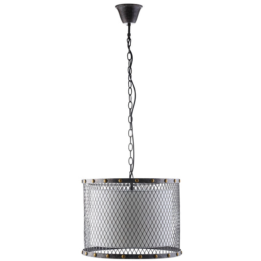 Fortune Chandelier – Antique Silver Finish with Cream Fabric Shade – HL-1572