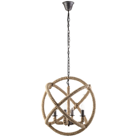 Intention 4-Light Vintage Modern Chandelier – Brown Finish – HL-1575
