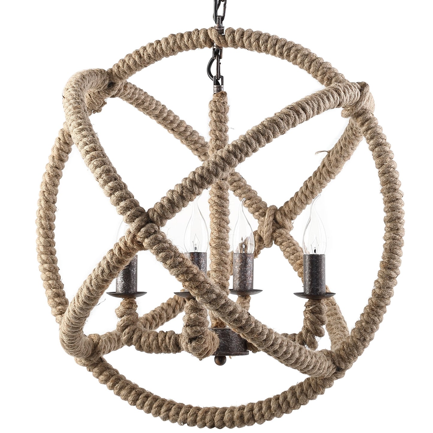 Intention 4-Light Vintage Modern Chandelier – Brown Finish – HL-1575