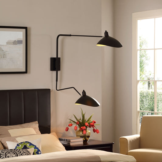 View Double Wall Lamp – Black Steel | Adjustable Avant-Garde Lighting