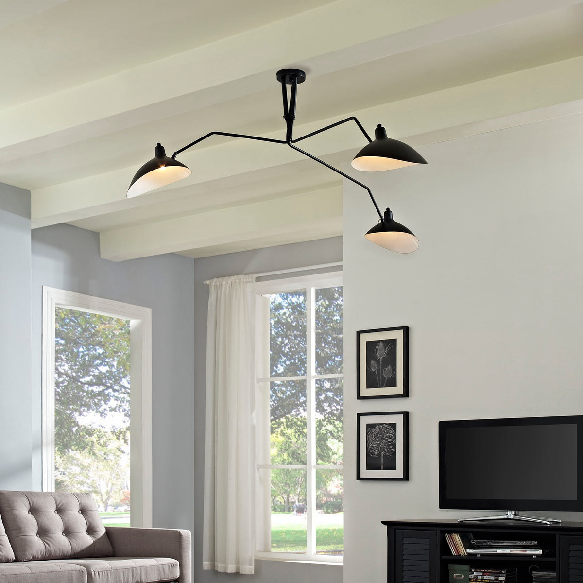 View Ceiling Fixture – Modern Black Steel | Adjustable Pendant Lighting