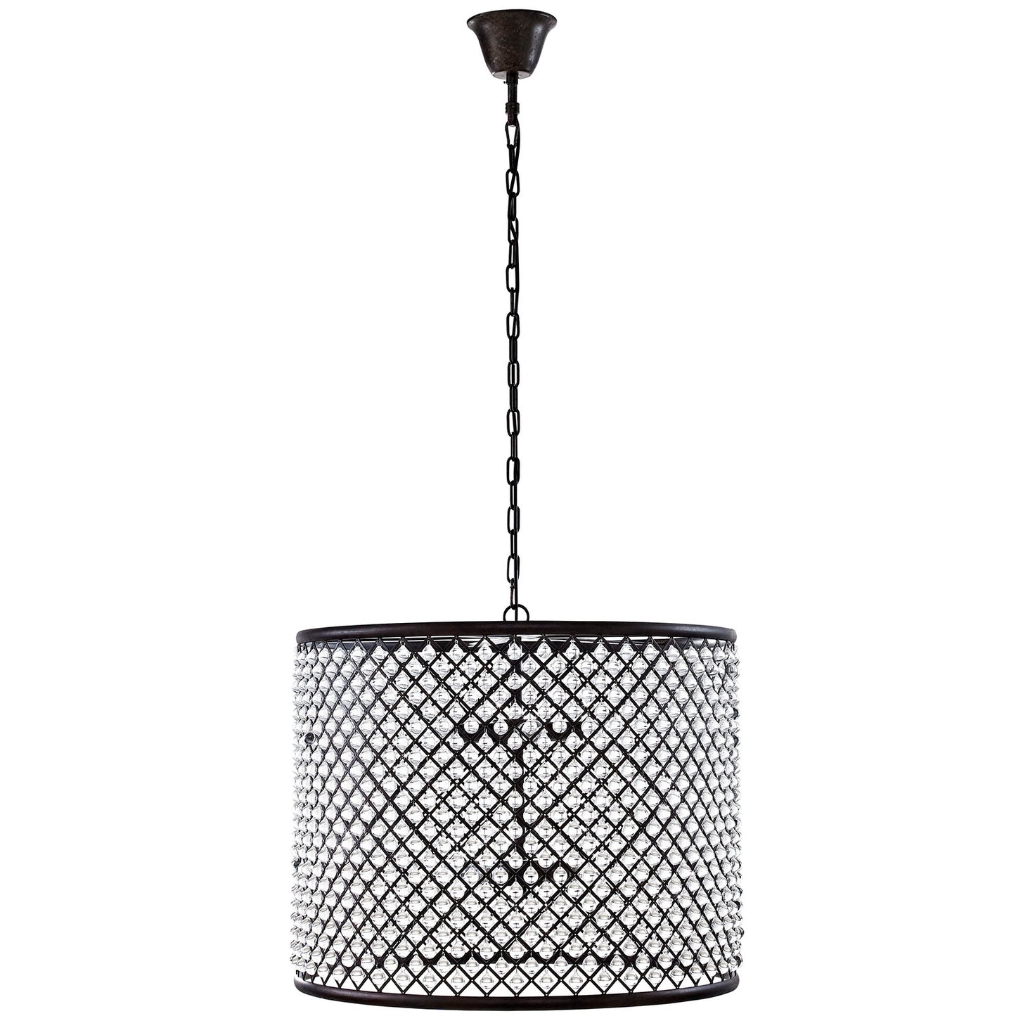 Prosperity 8-Light Chandelier – Brown Steel & Crystal – HL-2114-BRN