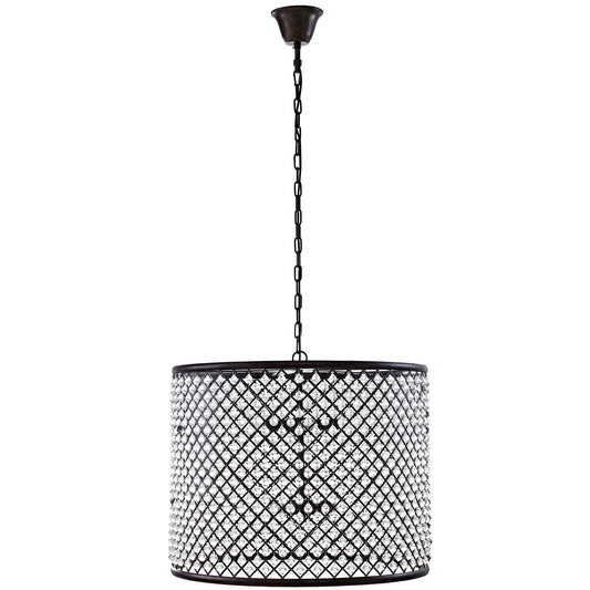 Prosperity 8-Light Chandelier – Brown Steel & Crystal – HL-2114-BRN