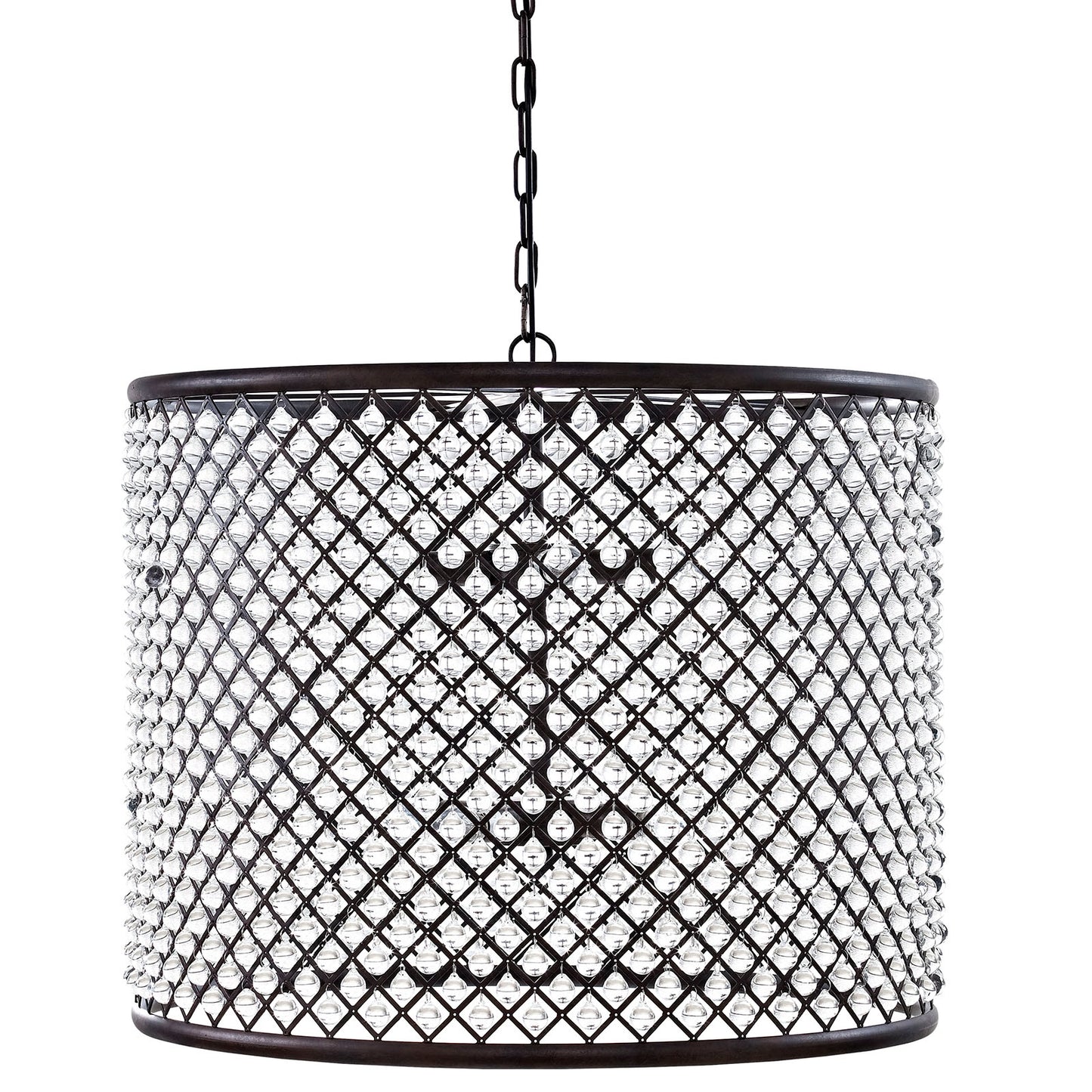 Prosperity 8-Light Chandelier – Brown Steel & Crystal – HL-2114-BRN