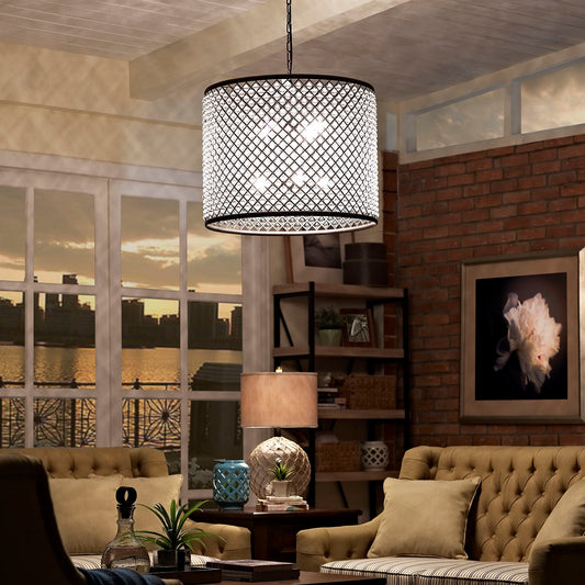 Prosperity 8-Light Chandelier – Brown Steel & Crystal – HL-2114-BRN