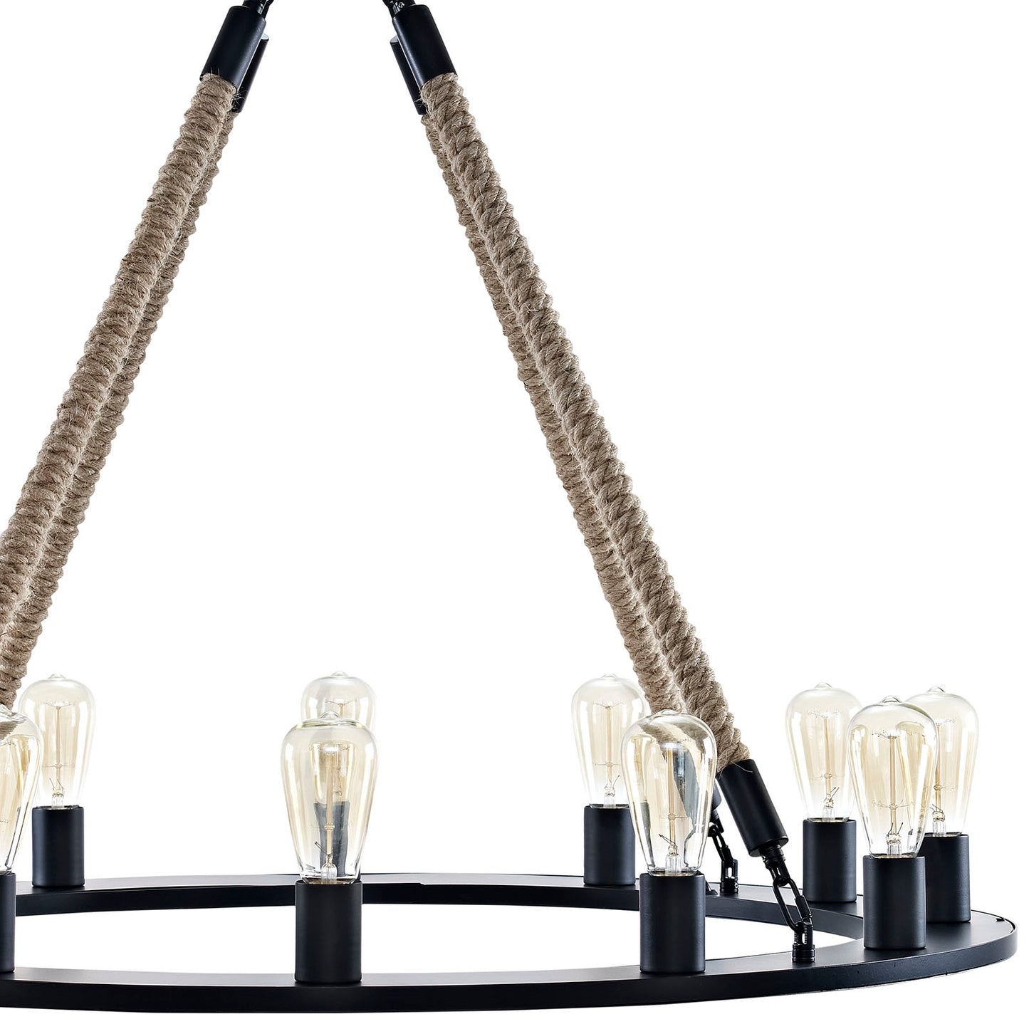 Encircle 12-Light Chandelier – Brown & Black Finish, 39.5” x 39.5” x 66” – HL-2154