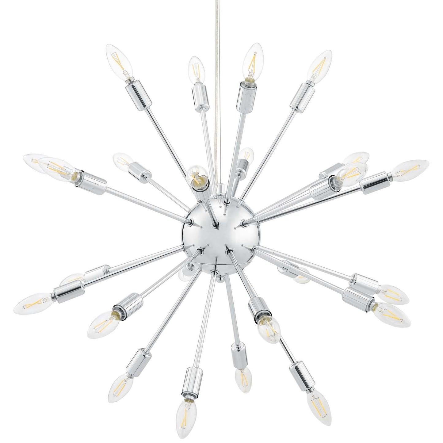 Gamut 4-Light Metal Chandelier – Chrome Finish, 29” x 29” x 39.5” – HL-2886