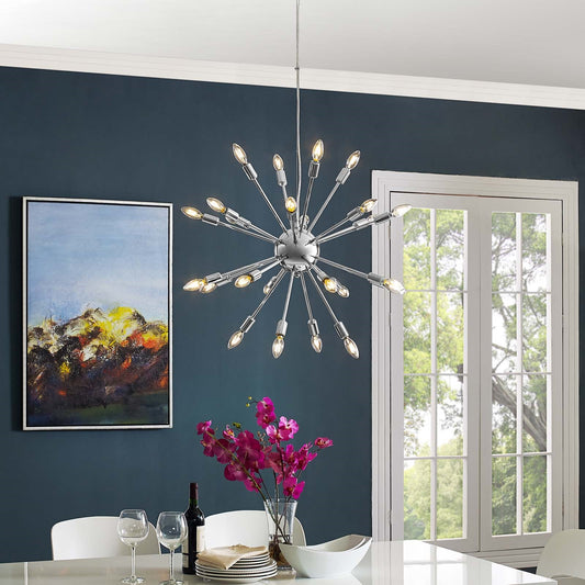 Gamut 4-Light Metal Chandelier – Chrome Finish, 29” x 29” x 39.5” – HL-2886