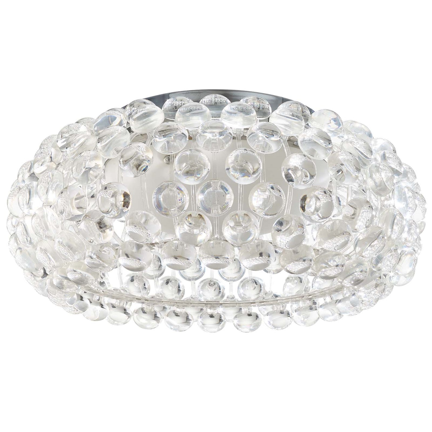 Halo 19" Acrylic Ceiling Fixture – Clear Glass Globe | Chrome-Plated Steel | Modern Ceiling Light