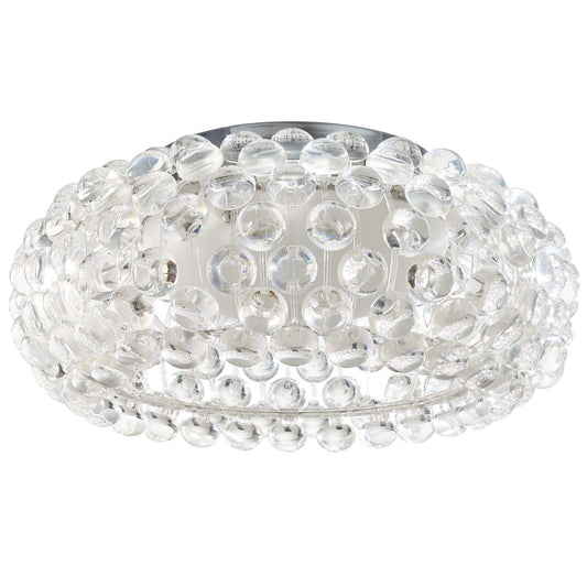 Halo 19" Acrylic Ceiling Fixture – Clear Glass Globe | Chrome-Plated Steel | Modern Ceiling Light