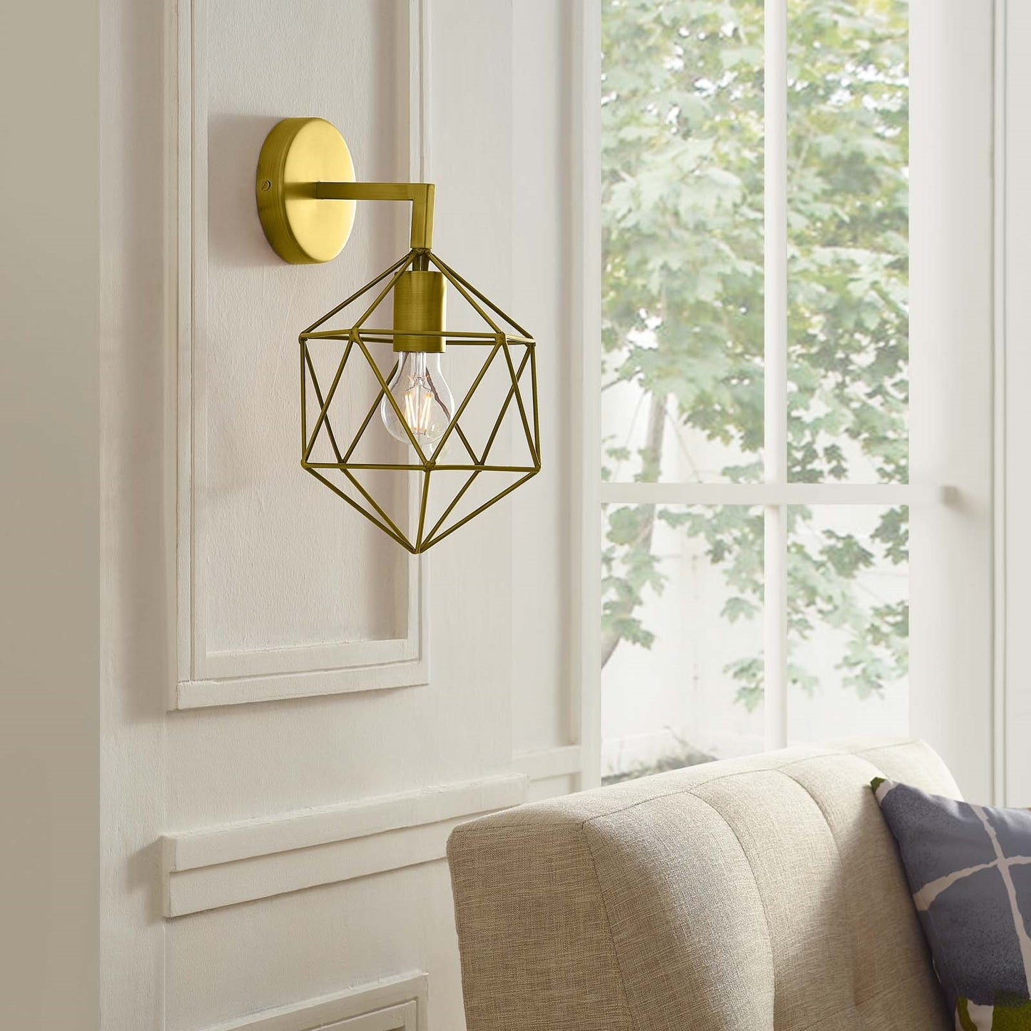 Derive Wall Sconce – Brass Geometric Design | Modern Triangle Metal Wall Lamp