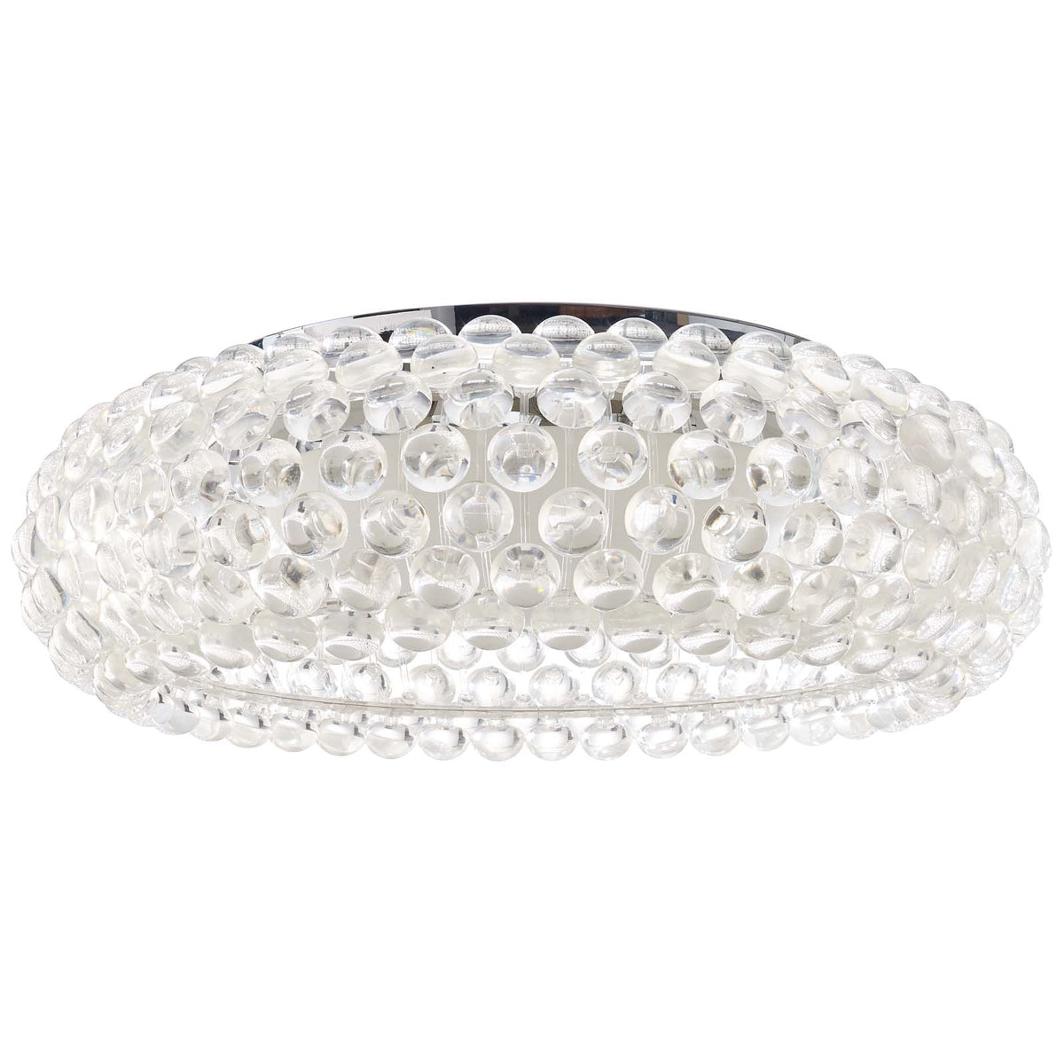Halo 25" Acrylic Ceiling Fixture – Clear Glass Globe | Chrome-Plated Steel | Modern Ceiling Light