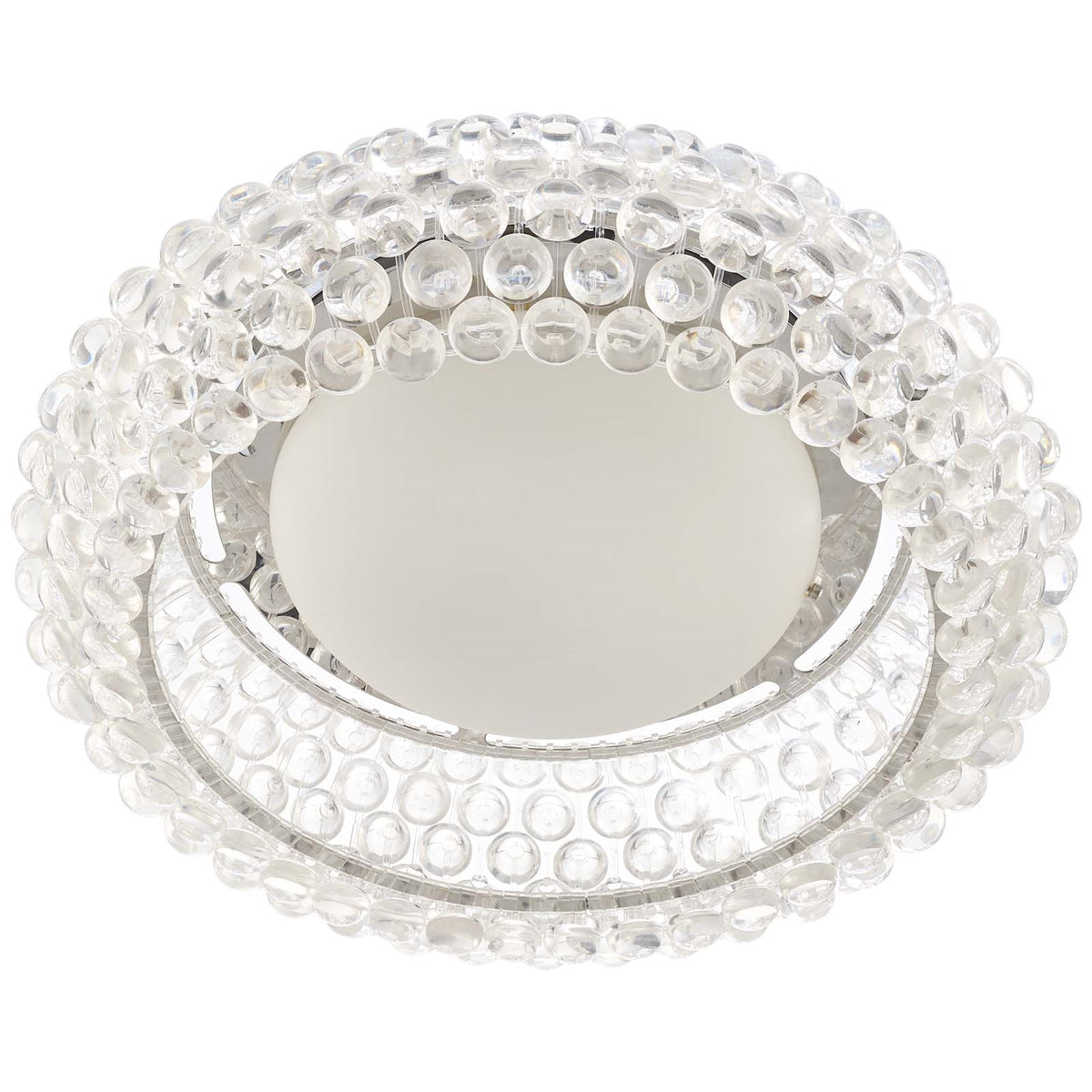 Halo 25" Acrylic Ceiling Fixture – Clear Glass Globe | Chrome-Plated Steel | Modern Ceiling Light