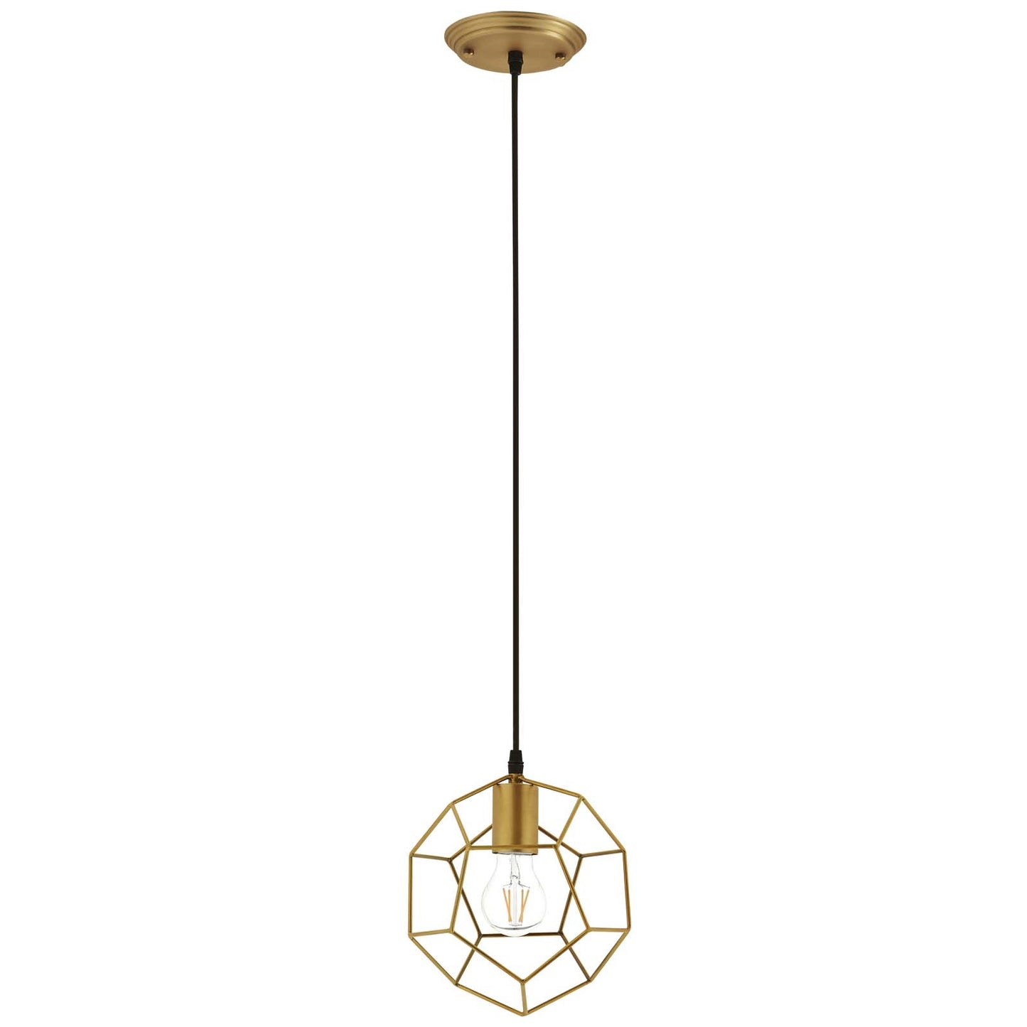 Pique Ceiling Fixture – Gold Metal | Geometric Modern Pendant | Adjustable Height