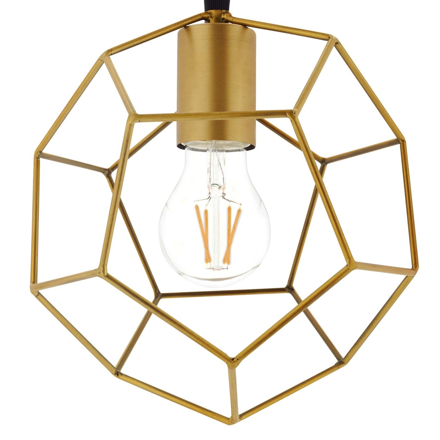 Pique Ceiling Fixture – Gold Metal | Geometric Modern Pendant | Adjustable Height