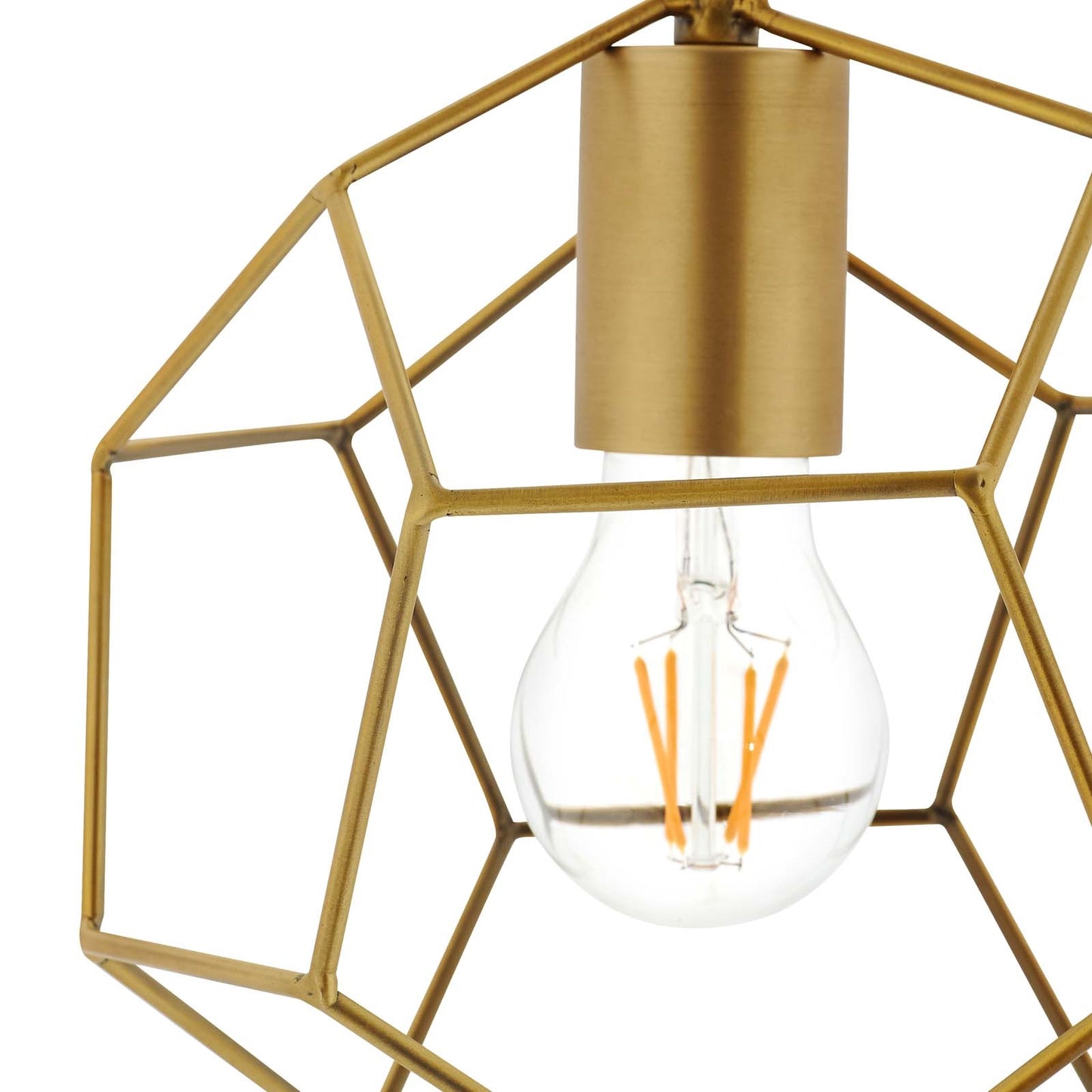 Pique Ceiling Fixture – Gold Metal | Geometric Modern Pendant | Adjustable Height