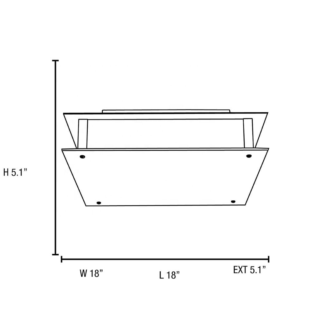 ADA Compliant Frosted Glass Ceiling Lamp – 18" Brushed Steel Flush Mount, Damp Location Rated