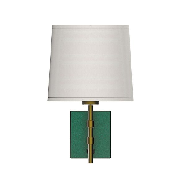 Cream Brussels Hardback Shade With Green and Sungold Finish Headboard Sconce