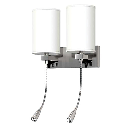 Double Wall Lamp Pure White Linen