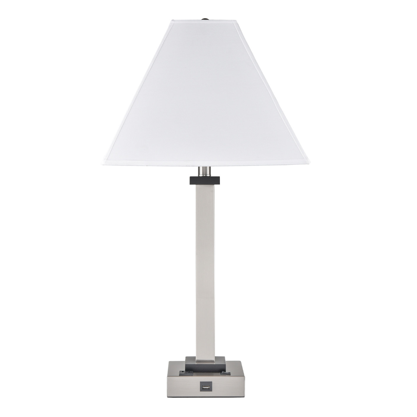 Table Lamp Brushed Nickel Plus Ebony Wood Accents 100W