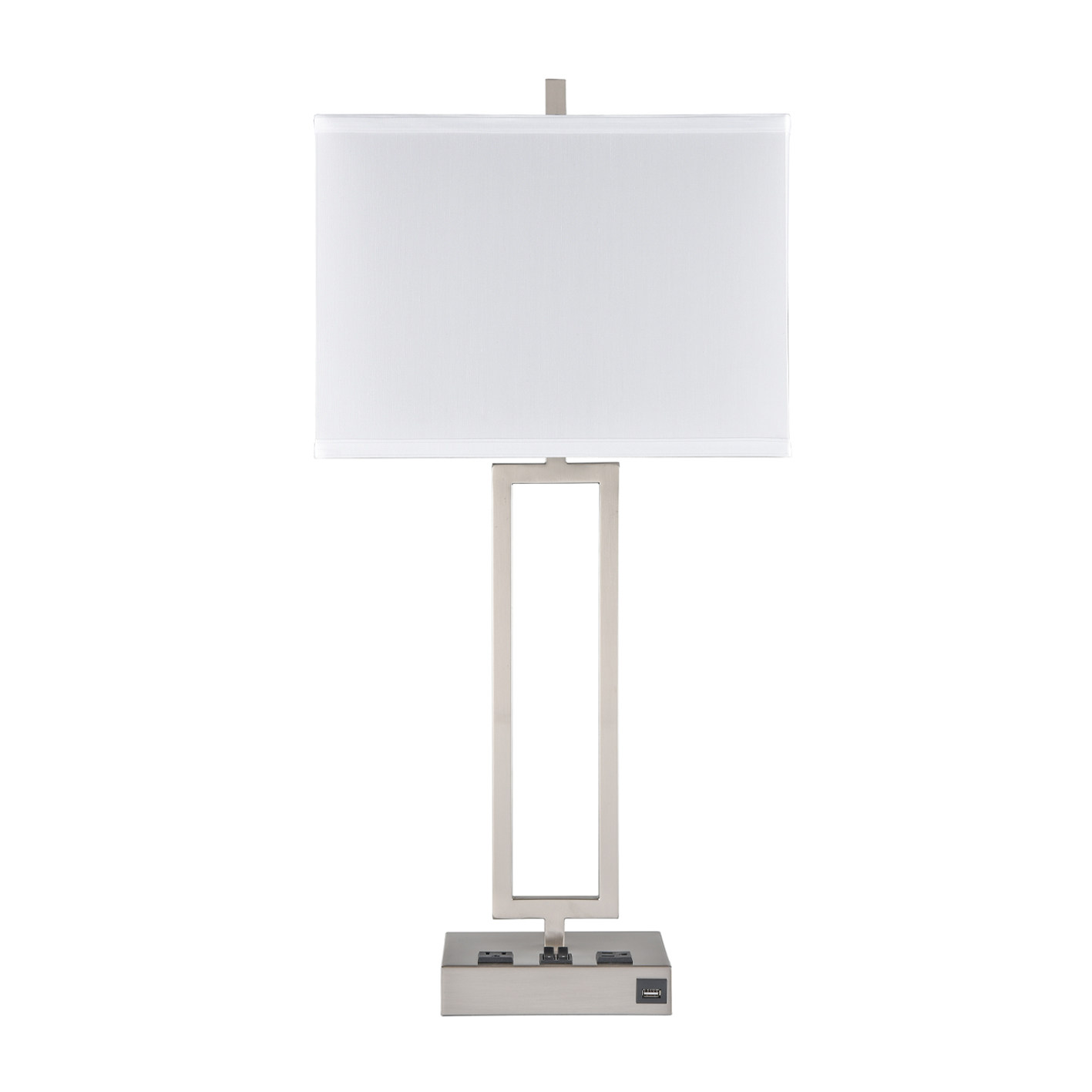Table Lamps Brushed Nickel Two Outlet 100W