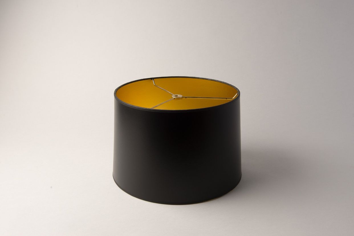 Drum (Short) Black Opaque Paper with Gold Interior